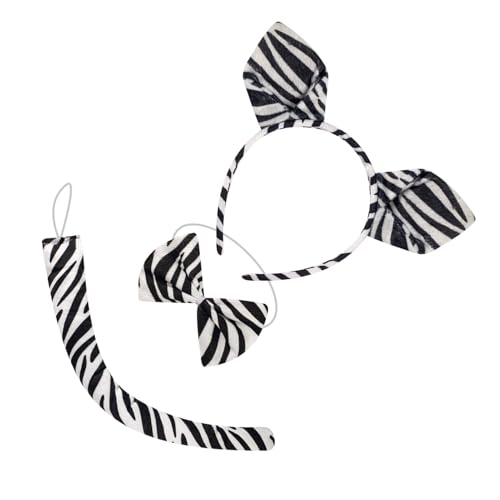 osiuujkw 3 teiliges dreiteiliges Zebra Dress Up Set für Kinderpartys, dreiteiliges Set mit Stoffstreifen und dreiteiligem Zebra Set, C von osiuujkw