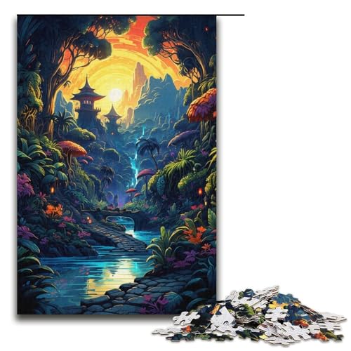 1000-teiliges farbenfrohes psychedelisches Sonnenuntergangs-Dschungel-Puzzle. Lustiges Puzzle für die Familie. Tolles Geschenk für Anime-Fans. 1000-teiliges Geschenk für Erwachsene 1000-teiliges farbenfrohes psychedelisches Sonnenuntergangs-Dschungel-Puzzle. Lustiges Puzzle für die Familie. Tolles Geschenk für Anime-Fans. 1000-teiliges Geschenk für Erwachsene von ouynngjing