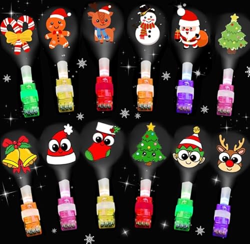 owlfun Knicklichter Kinder Party Gadgets 12 Stück LED Fingerlampe Leuchtstab Kinder Weihnachtsgeschenke Kleinigkeiten für Kinder von owlfun