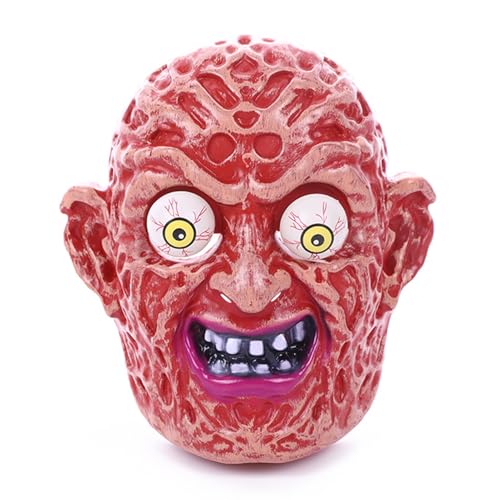 oxcuuka Halloween Gesicht Kissen Realistische Gruselige Kopfbedeckung Festlich Horror Prop Kostüm für Spukhaus Karneval Party Dekor Wassermelone Rot von oxcuuka