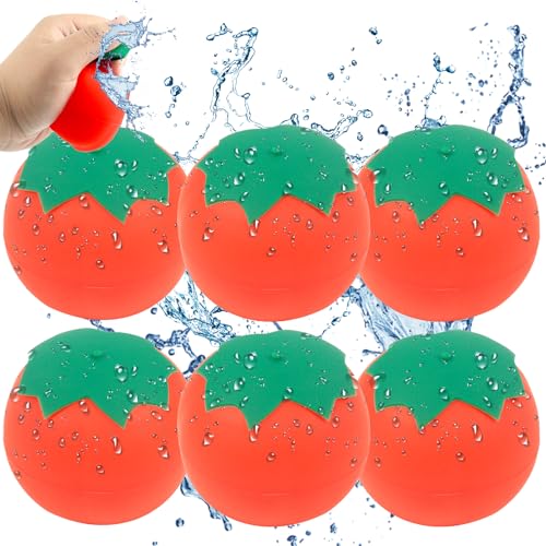 6Pcs Wasserballons Wiederverwendbar, Wasserbomben Set Splash Bälle, Geeignet für Kinder Erwachsene Sommer Outdoor Wasser Spiel Hof Schwimmbad Strand Party von oyeftp