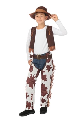 P' CLOWN - Cowboy-Kostüm für Kinder – Cowgirl-Kostüm, Cowboy-Kostüm – perfekt für Karneval, Geburtstag, Cosplay, Kostümpartys und Veranstaltungen mit Western-Thema – Polyester (Jungen, 3-4 Jahre) von p'tit clown