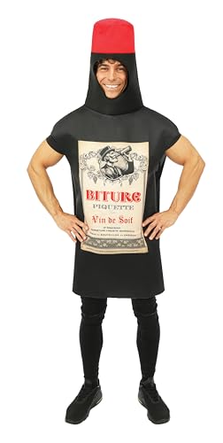 P' CLOWN - Flaschen-Kostüm für Erwachsene – Kostüm I love Beer, Super Pastis, Cubis, Wein – lustiger und versetzter Look – perfekt für Karneval, Kostümpartys – Polyester – Einheitsgröße von p'tit clown