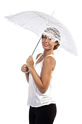 P' Clown Sonnenschirm aus weißer Spitze – 68 cm – Sonnenschirm für Braut – Vintage-Regenschirm, dekorativ – für Kostüme, Karneval, Cosplay, Kostümpartys, Charleston Cabaret, 20er Jahre P' Clown Sonnenschirm aus weißer Spitze – 68 cm – Sonnenschirm für Braut – Vintage-Regenschirm, dekorativ – für Kostüme, Karneval, Cosplay, Kostümpartys, Charleston Cabaret, 20er Jahre von p'tit clown