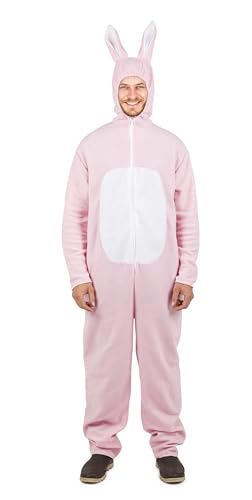 P'TIT CLOWN - Hasenkostüm - Erwachsenenkostüm - Unisex - Perfekt für Karneval, EVG, EVJF, Ostern, Halloween und andere Kostümpartys - Einfach anzuziehen - Bequem (Rosa, L-XL) von p'tit clown