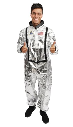 P'TIT CLOWN - Astronautenkostüm - Kostüm für Erwachsene - Perfekt für Karneval, Cosplay, Halloween, Kostümpartys und Motto-Events - Bequem und realistisch - Polyester - Grau (Herren, XXL) von p'tit clown