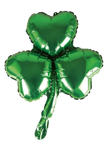 P'TIT CLOWN - St. Patrick's Day Aluminiumballon - Kleeblatt, Bier - Aufblasbar mit Luft oder Helium - Festliche Dekoration Irland, Bierfest (Klee, 43 cm) von p'tit clown