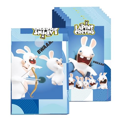 P'TIT CLOWN - 23340 – Papiertüten für Geschenke mit Hasen Crétins™ – 8 Stück – perfekt für Kindergeburtstage – offizielles Lizenzprodukt von p'tit clown