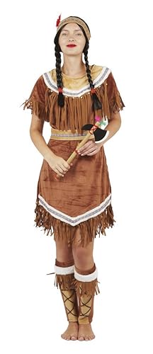 P'TIT CLOWN - 44421 - Indianerin Kostüm für Damen - Kostüm für Erwachsene - Perfekt für Karneval, Kostümpartys und Themenveranstaltungen - Komplett und realistisch - Polyester - Größe L/XL von p'tit clown