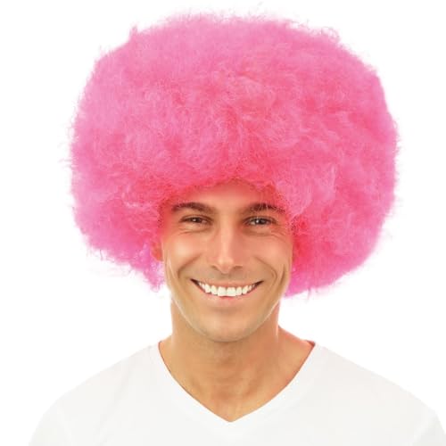 P'TIT CLOWN - 64467 - Afro-Perücke - Funky Wig - Disco-Look, 70er Jahre, Retro - Kostümzubehör - Karneval, Mottoparty, Halloween, Manga, Cosplay, Silvester - Synthetisches Haar - Rosa P'TIT CLOWN - 64467 - Afro-Perücke - Funky Wig - Disco-Look, 70er Jahre, Retro - Kostümzubehör - Karneval, Mottoparty, Halloween, Manga, Cosplay, Silvester - Synthetisches Haar - Rosa von p'tit clown