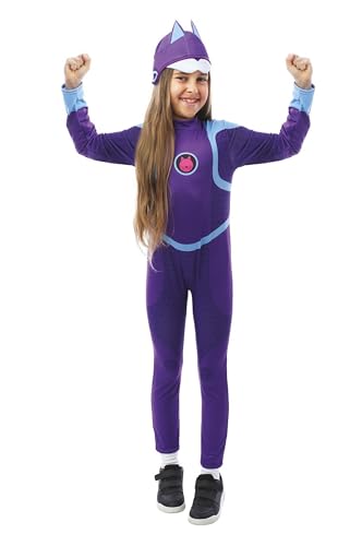 P'TIT CLOWN - Kostüm für Kinder – Unisex – Petronix Defenders™ – offizielles Lizenzprodukt – Overall und Helm inklusive (Violett, 4/6 Jahre) von p'tit clown