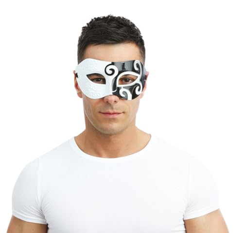 P'tit Clown - 23388 | Venezianischer Wolf für Erwachsene, Schwarz und Weiß: festliche venezianische Eleganz, luxuriöse Maske für geheimnisvolle Abende und verzauberte Karneval von p'tit clown