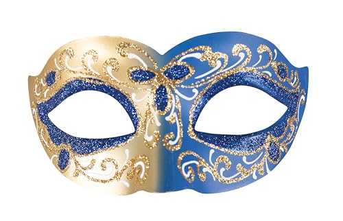 P'tit Clown - 23402 | Venezianischer Wolf, blau und gold, für Erwachsene, Luxus: raffinierter venezianischer Look für bezaubernde Abende und magische Karneval P'tit Clown - 23402 | Venezianischer Wolf, blau und gold, für Erwachsene, Luxus: raffinierter venezianischer Look für bezaubernde Abende und magische Karneval von p'tit clown