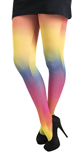 P'tit Clown 74417 Blickdichte Strumpfhose – Regenbogen, Für Damen, Einfarbig, mehrfarbig, one size von p'tit clown