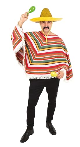 P 'tit Clown 91224 Poncho Erwachsene mexikanischen – Einheitsgröße – Mehrfarbig von p'tit clown