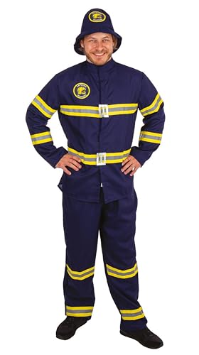 P'tit Clown re21097 – Kostüm für Erwachsene, Feuerwehrmann, Blau, Größe L/XL von p'tit clown