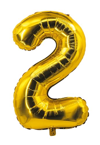PtitClown – Folienballon, Zahl 0, 30 cm, Gold – PtitClown – Gold von p'tit clown