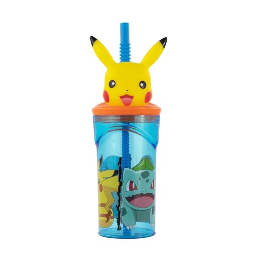 p:os 35013 - Pokémon Trinkbecher für Kinder mit integriertem Strohhalm, Deckel und 3D Figur, Trinkgefäß mit ca. 360 ml Fassungsvermögen, ideal für kalte Getränke p:os 35013 - Pokémon Trinkbecher für Kinder mit integriertem Strohhalm, Deckel und 3D Figur, Trinkgefäß mit ca. 360 ml Fassungsvermögen, ideal für kalte Getränke von p:os