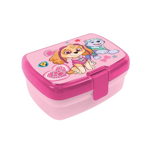 p:os 35418 - Paw Patrol Brotdose für Kinder mit einem Fach, Lunchbox aus Kunststoff mit Clipverschluss, Vesperdose für Kindergarten, Schule und Freizeit von p:os