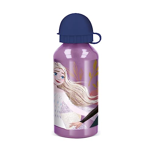 p:os 35439 - Frozen Die Eiskönigin 2 - Aluminium Trinkflasche für Kinder, Wasserflasche mit Deckel und ca. 400 ml Fassungsvermögen, auslaufsicher, ideal für Schule, Sport und Freizeit von p:os