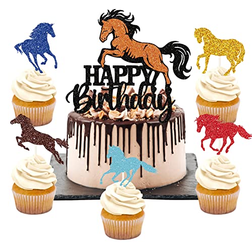 26 Stück Pferde Tortendeko Pferd Kuchendeko Pferde Cake Topper Pferde Kuchen Deko Muffin Deko Pferde Cupcake Toppers Für Geburtstagsdeko Mädchen Happy Birthday Kindergeburtstag Deko von palasasa