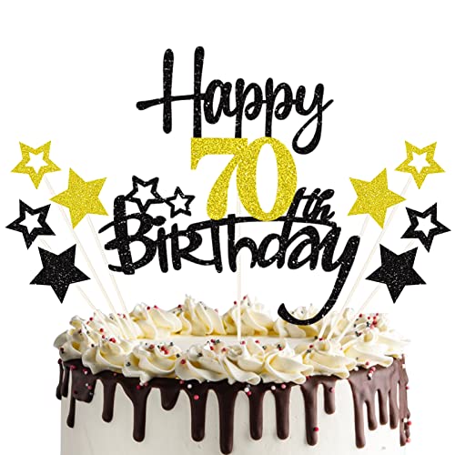 palasasa 70 Geburtstag Tortendeko Happy 70 Birthday Cake Topper 70. Tortendeko 70th Kuchen Topper Glitzer Kuchendeko 70 Jahre Cupcake Toppers für 70 Geburtstag Party Dekoration von palasasa