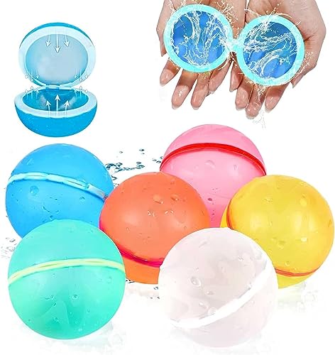 Softball Wasserbomben,Wasserschlacht Bälle, Baumwoll Wasserbomben, Splash Balls Set, Splash Wasserbomben, Wasserbomben Splash Bälle, Water Balloon (Wasserbomben Wiederverwendbar, 6) von panemy