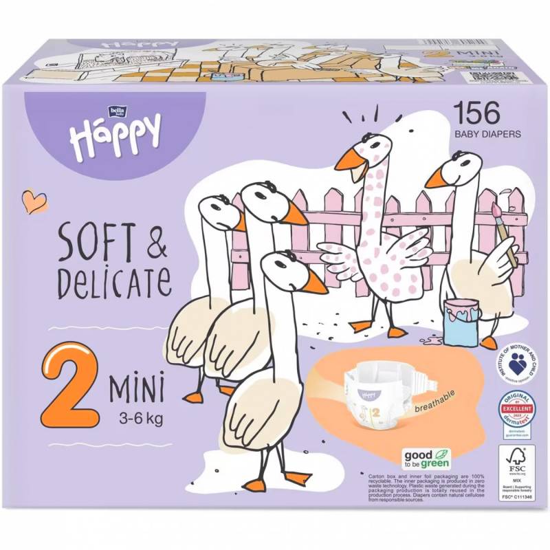 Box Happy Pannolini 2 Mini 3-6 Kg (156 pz) von pannolini-happy