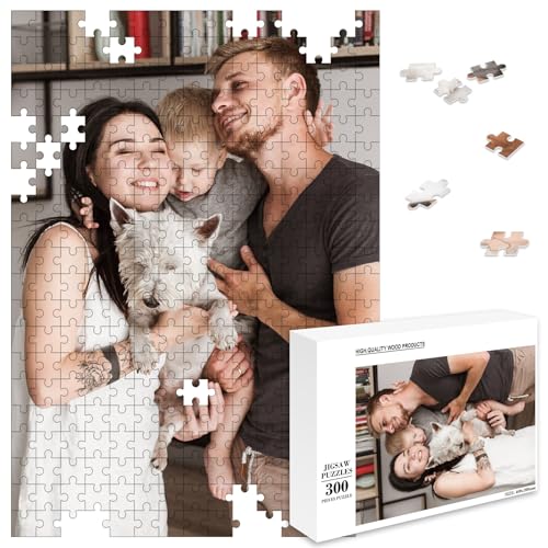 papasgix Fotopuzzle mit eigenem Bild Personalisiert, Individuell Foto Puzzle selber gestalten, Personalisiertes Puzzle mit Fotoschachtel Fotogeschenk für Erwachsen (1Foto Bunt，300Teile-B) von papasgix