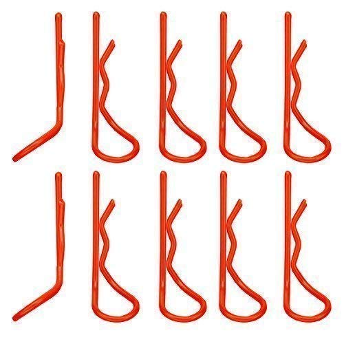 Karosserie Klammern Clips 27 mm neon orange für RC Car 1:10 10 STK partCore 310026 von partCore