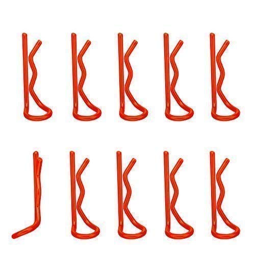 partCore Karosserie Klammern Clips 27 mm neon orange für RC Car 1:8 10 STK 310036 von partCore