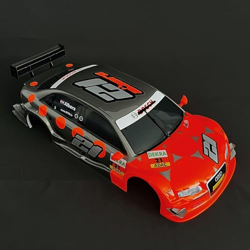 RC Car Karosserie 1:10 lackiert A4 DTM 2008 Team Kolles C.Albers #21 Breite 185 mm mit Dekorbogen und Beschlagsatz von partCore