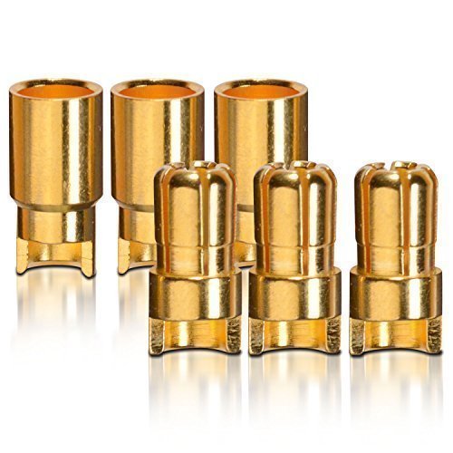 partCore Goldkontakt Verbinder Heavy Duty Stecker Buchse 6.0 mm Brushless 3 Paar von partCore