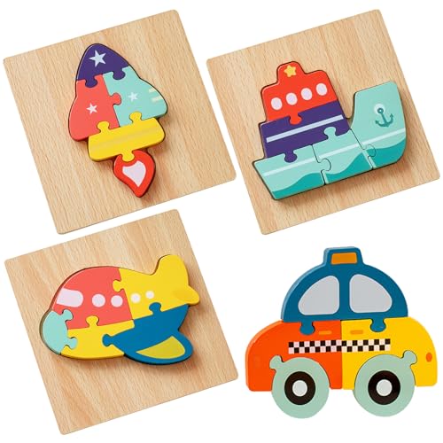 pclapora 4 Stück Holzpuzzle Holzspielzeug für Kinder, 3D Kinder Holzpuzzle Steckpuzzle, Lernspielzeug Montessori Spielzeug, Geschenk für 1 2 3 Jährige Jungen und Mädchen, Geburtstage, Weihnachten pclapora 4 Stück Holzpuzzle Holzspielzeug für Kinder, 3D Kinder Holzpuzzle Steckpuzzle, Lernspielzeug Montessori Spielzeug, Geschenk für 1 2 3 Jährige Jungen und Mädchen, Geburtstage, Weihnachten von pclapora
