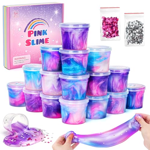 pearoft Geburtstagsgeschenk für Mädchen 5 8 9 11 Jahre, Schleim Kinder Spielzeug Mädchen Jungs 6-7-10-12 Jahre DIY Fluffy Slime Set Zum Selbermachen Kinderspiele ab 7 Jahre Geschenkideen Putty von pearoft