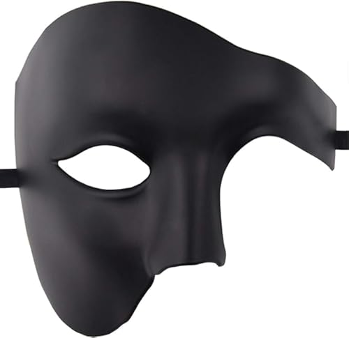 peiyee Phantom Der Oper Halbmaske,Maskerade Maske Venezianischen,Karneval Mottoparty KostüM Maske,Herrenmaske Maskerade Maske FüR Ball Party Oper Fasching KostüM Halloween Herren Und Damen-Schwarz von peiyee