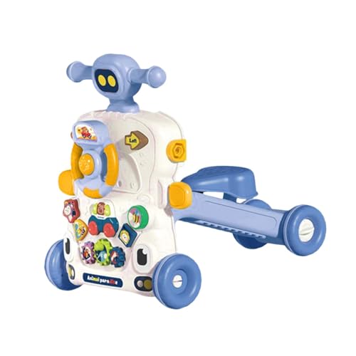 Baby Walkers für Jungen und Mädchen, Musikspielzeug, Frühes Lernen, Schiebespielzeug, Geschenk, interaktiver Soundeffekt, Lernspielzeug für, 5 In1 Blau von perfk