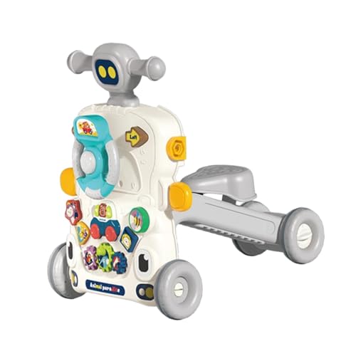 Baby Walkers für Jungen und Mädchen, Musikspielzeug, Frühes Lernen, Schiebespielzeug, Geschenk, interaktiver Soundeffekt, Lernspielzeug für, 5 In1 Grau von perfk