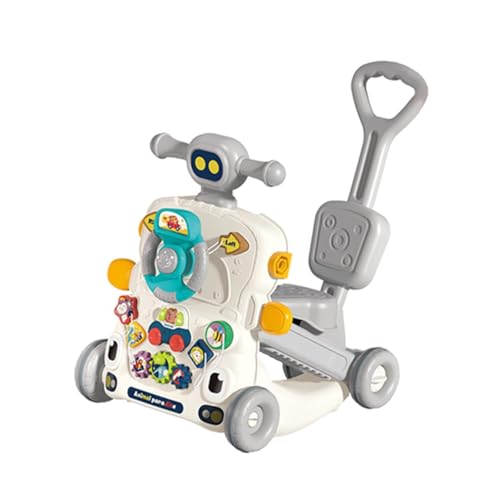 Baby Walkers für Jungen und Mädchen, Musikspielzeug, Frühes Lernen, Schiebespielzeug, Geschenk, interaktiver Soundeffekt, Lernspielzeug für, 6 In1 Grau von perfk