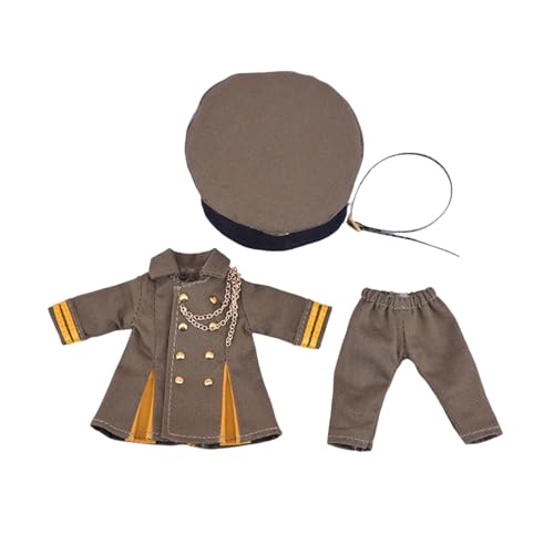 perfk 1/12 Puppenkleidung,Puppenuniform Mantel Set,Miniatur Puppenzubehör,Kleidung für Ob11 Puppen, Grün von perfk