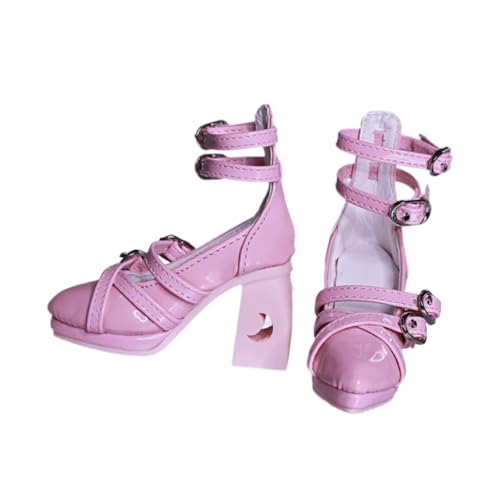 perfk 1/3 weibliche Puppe Schuhe mit hohen Absätzen BJD Puppenschuhe Sandalen Modell Puppenschuhe für Figuren Körper, Rosa von perfk