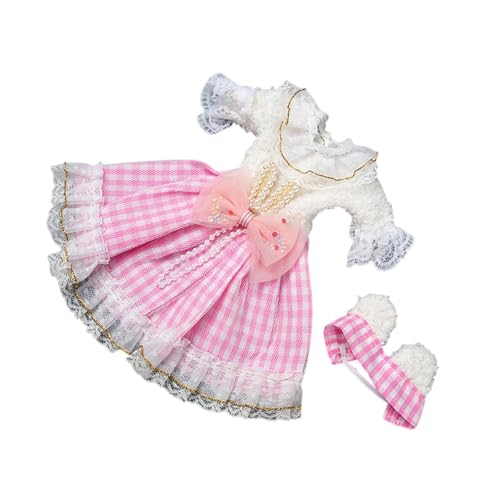 perfk 1/6 BJD Puppe Prinzessin Kleid Oufit Dress up DIY für Kinder Geburtstag Geschenk Cosplay Kostüm für 30cm Mode Mädchen Prinzessin Puppe, Rosa von perfk