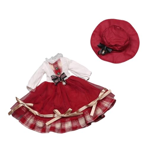 perfk 1:6 BJD Puppenkleid Kleidung Machen Sie Ihre eigenen Puppen mit Zubehör DIY Koordination Praktisches Cosplay-Kostüm für 11,81 Zoll, ROT von perfk