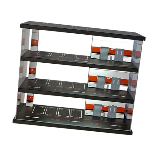 perfk 1:64 Garagenvitrine, Fahrzeugszene, Spielzeughintergrund, Druckgussauto-Display, Sammlerdisplay, Schaufenster für Puppenmodellautos von perfk