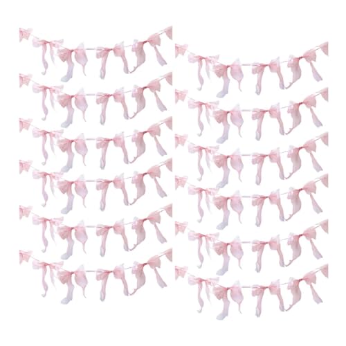 perfk 12 Stück Schleifen Girlande Partydekoration Dekobanner Wandschmuck Hängeschmuck Aus Leichtem Polyester für Eine Elegante Optik für Valentinstag Und Mä, Rosa Netz perfk 12 Stück Schleifen Girlande Partydekoration Dekobanner Wandschmuck Hängeschmuck Aus Leichtem Polyester für Eine Elegante Optik für Valentinstag Und Mä, Rosa Netz von perfk