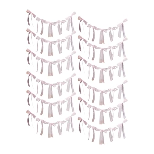perfk 12 Stück Schleifen Girlande Partydekoration Dekobanner Wandschmuck Hängeschmuck Aus Leichtem Polyester für Eine Elegante Optik für Valentinstag Und Mä, Rosa Spitze perfk 12 Stück Schleifen Girlande Partydekoration Dekobanner Wandschmuck Hängeschmuck Aus Leichtem Polyester für Eine Elegante Optik für Valentinstag Und Mä, Rosa Spitze von perfk