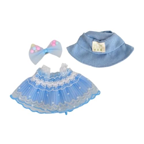 perfk 15cm 17cm Puppenkleid Mädchen Puppenkleidung Kostüm DIY Puppenspielzeug Modische Puppenkleidung Set Puppenanziehsachen Geburtstagskinder, Blau von perfk