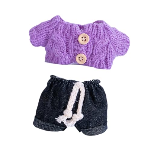 perfk 15cm Mode Puppenkleidung, Mädchen Puppen Outfits, Bequeme DIY Puppenkleidung Spielzeug Süße Puppenkleidung Kinderspielzeug Kleine Mädchen Geschenk, Dunkelviolett von perfk