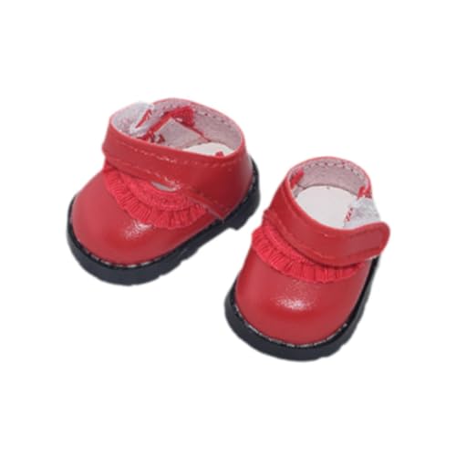 perfk 17 cm Modepuppenschuhe, süßes Puppenzubehör, handgefertigt, elegant, Puppen-Anziehspielzeug, Mädchenpuppen-Outfits für Kinderspielzeug im Alter von 5, Rot von perfk