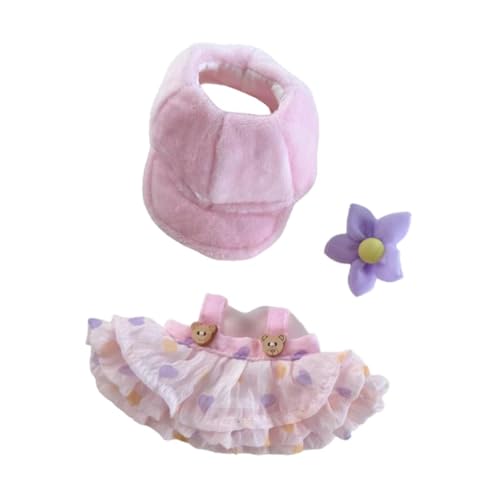 perfk 17cm Puppenkleidungsset Süßer Puppenkleidungsanzug,Puppenzubehör,Mädchenpuppenkleidung für Mädchen Geschenk,Partyspielzeug 17cm Anhänger Puppe, Rosa von perfk